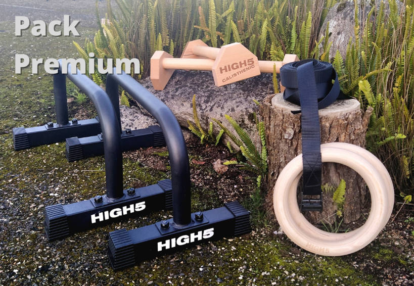 Pack Premium | Paralelas de Metal + Paralelas de Madera + Anillas de Calistenia
